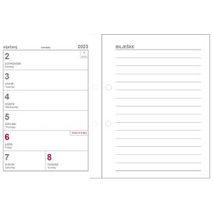 Uložak za stolni kalendar-posebne rupe 4,5 cm