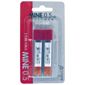 Mine 0,5mm HB polymer pk2 Educa blister