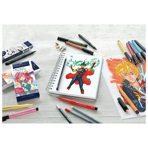 Flomaster Pitt artist Manga Black set pk4 Faber-Castell 167132 crni blister