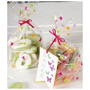 Vrećice ukrasne celofan 11,5x19 cm s leptirićima pk10 Heyda 20-30892 41 prozirne