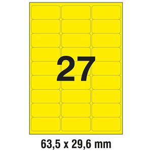 Etikete LK  63,5x29,6 mm pk25L Zweckform L6004-25 neon žute