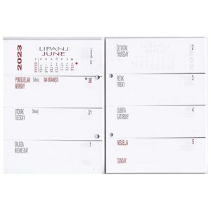 Uložak za stolni kalendar - standardne rupe 7 cm-tjedni Tobi