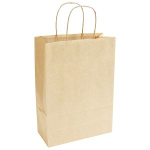 Vrećice ukrasne natron 14x21x7 cm pletena ručka pk50 Duga smeđe