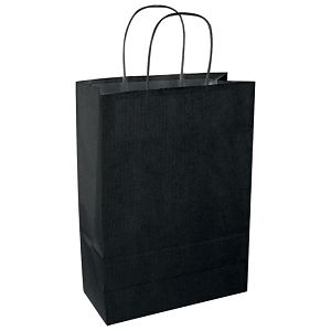 Vrećice ukrasne natron 32x41x12 cm pletena ručka pk50 Duga crne