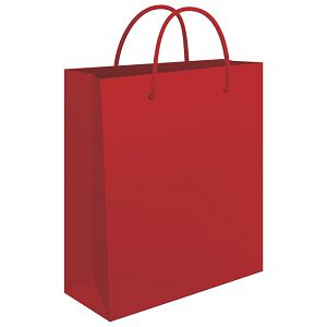 Vrećice ukrasne 34x39x10 cm sjajna plastifikacija Fornax crvene