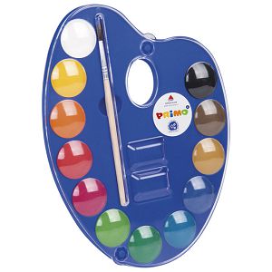 Boja vodena fi 25 mm 12boja+kist na paleti Primo 101A12TO