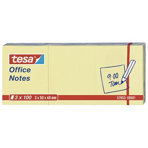 Blok samoljepljiv  40x50mm 3x100L Office notes Tesa 576530105 žuti