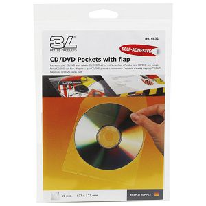 Etui za 1 CD pp samoljepljiv s klapom pk10 3L.6832-10 blister