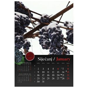 Kalendar "Vino i vinogorja 2023" 13 listova, spirala