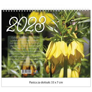 Kalendar "Cvijeće 2025" 13 listova, spirala JP.