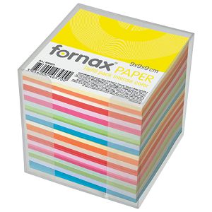 Blok kocka pvc  9,2x9,2cm s papirom u boji intenzivnoj i pastelnoj Fornax