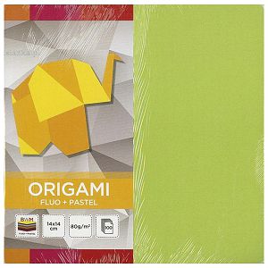 Papir Origami 14x14cm 80g pk100 fluo+pastel Interdruk