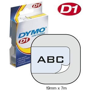 Vrpca D1 19 mmx7m Dymo 45800 crno-prozirna