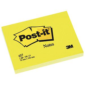 Blok samoljepljiv 102x76mm 100L Post-it 3M.657 žuti!!