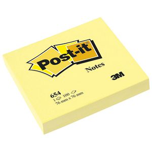 Blok samoljepljiv  76x76mm 100L Post-it 3M.654 žuti!!