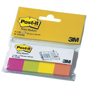 Zastavica 20x38mm 4bojex50L papir Post-it 3M.670/4N blister!!