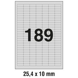 Etikete Laser  25,4x10 mm polyester pk20L Zweckform L6008-20 srebrne