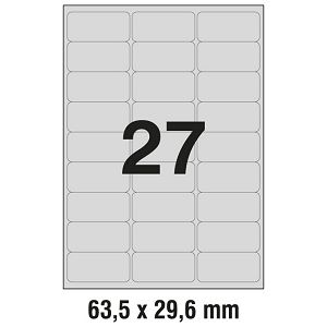 Etikete Laser  63,5x29,6 mm polyester pk20L Zweckform L6011-20 srebrne