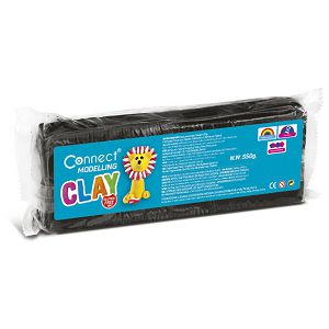 Plastelin 550g + plastični nožić Connect crni