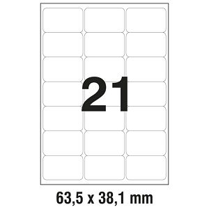 Etikete LK  63,5x38,1 mm polyester pk25L Zweckform L7560-25 prozirne