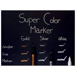 Marker permanentni 2-4 mm klinasti vrh Super Color Pilot SC-S-B srebrni