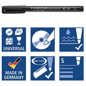Marker permanentni 0,4 mm reciklirani Lumocolor Staedtler 313-2 crveni