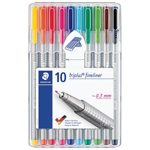 Flomaster fineliner 0,3mm Triplus Staedtler 334 SB10 blister