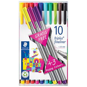 Flomaster fineliner 0,3 mm 10+3 boja Triplus Staedtler 334 TB13 blister!!