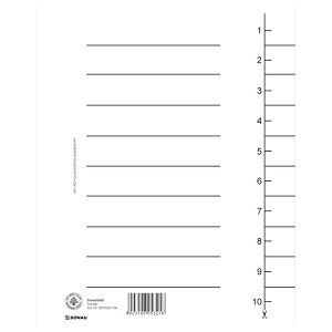 Pregrada kartonska A4 250g Donau 8610001-09 bijela