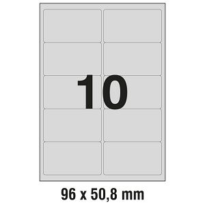 Etikete Laser  96x50,8 mm polyester pk20L Zweckform L6012-20 srebrne