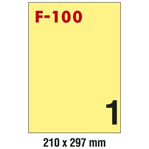 Etikete ILK 210x297mm pk100L Fornax F-100 žute