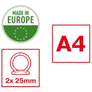 Mapa uložna 2ringa-fi25 mm/hrbat-35 mm A4 Vivida Esselte 14450 žuta