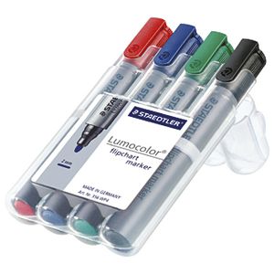 Marker Flipchart 2mm pk4 reciklirani Lumocolor Staedtler 356 WP4 sortirano