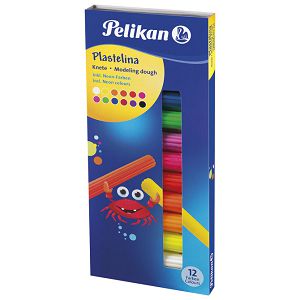 Plastelin 12boja (total 90g) karton Pelikan 602334 neon!!