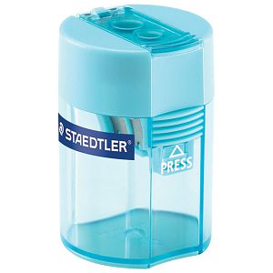 Šiljilo metalno s pvc kutijom 2rupe Staedtler 512 006-37 tirkiz!!