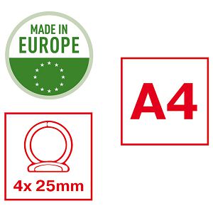 Mapa uložna 4ringa-fi25 mm/hrbat-35 mm A4 Vivida Esselte 14461 zelena