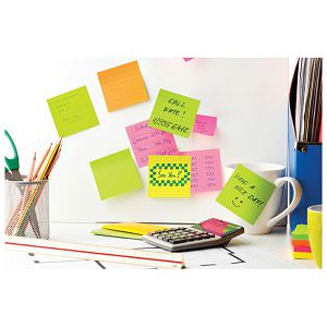 Blok samoljepljiv  75x75 mm karo 80L Global Notes 5654-34-K neon-žuti