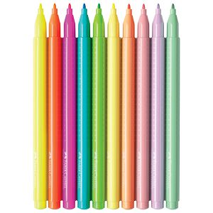 Flomaster školski  10boja Grip neon+pastel Faber-Castell 155312 blister