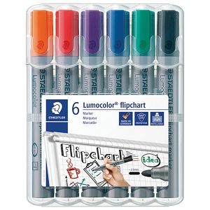 Marker Flipchart 2 mm pk6 reciklirani Lumocolor Staedtler 356 WP6 sortirano