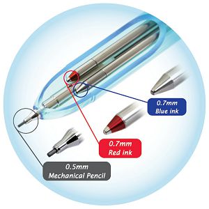 Olovka 3-pen multifunkcijska metalna Multisync Slim MS107 Penac bijela