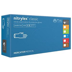 Pribor za čišćenje-rukavice nitril-bez pudera nitrylex classic pk100 plave M