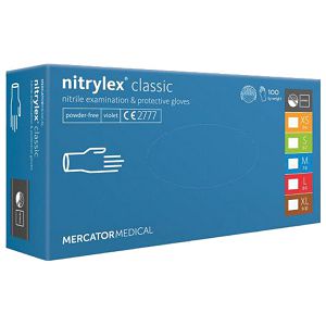 Pribor za čišćenje-rukavice nitril-bez pudera nitrylex classic pk100 plave S