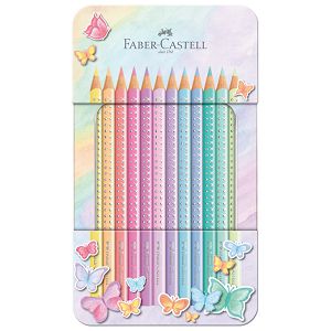 Boje drvene  12boja metalna kutija Sparkle pastel Faber-Castell 201910