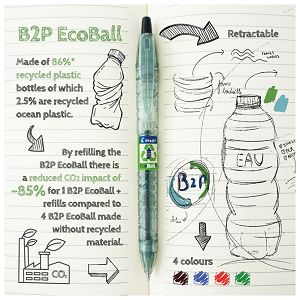 Olovka kemijska B2P Ecoball Begreen Pilot BP-B2PEB-M-BG-B crna-NL