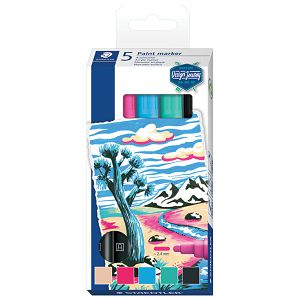 Marker akrilni 2,4mm pk5 Lumocolor Design Journey Staedtler 349 C5 sortirano blister