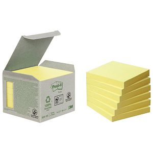 Blok samoljepljiv  76x76mm 6x100L Post-it Recycled 3M.654-1B žuti!!