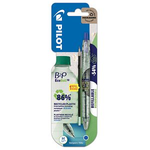 Olovka kemijska B2P Ecoball Begreen Pilot BP-B2PEB-M-BG-L plava+refil blister