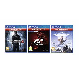 3 igre PS4: Gran Turismo+Uncharted 4:A Thiefs End+Horizon Zero Dawn