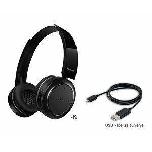 PANASONIC slušalice RP-BTD5E1-K crne, naglavne, Bluetooth