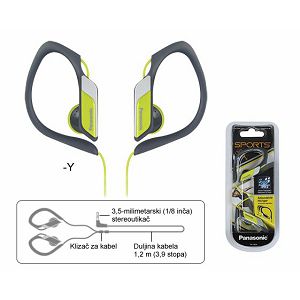 PANASONIC slušalice RP-HS34E-Y žute, in ear, sportske